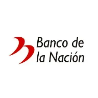 Logotipo del Banco de la Nación Perú con texto negro y símbolo rojo