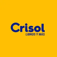 Logotipo de Crisol con fondo amarillo y texto azul Libros y Más